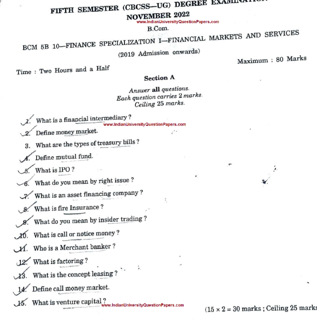 2022 question paper - B.COM - Studocu