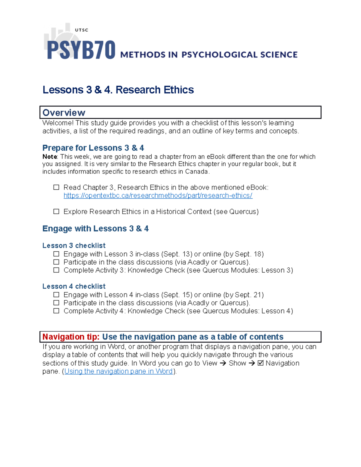 Lesson 3 and 4 Study Guide - Lessons 3 & 4. Research Ethics Overview ...