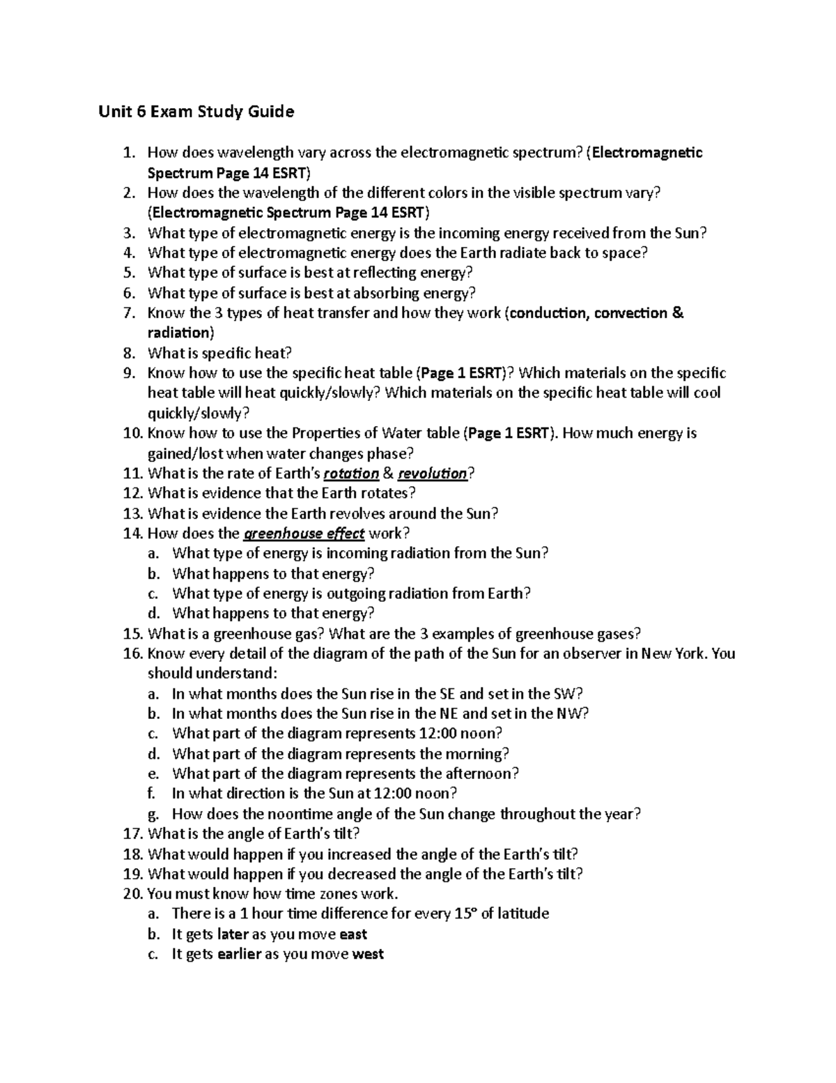 Unit 6 Exam Study Guide - Unit 6 Exam Study Guide How does wavelength ...