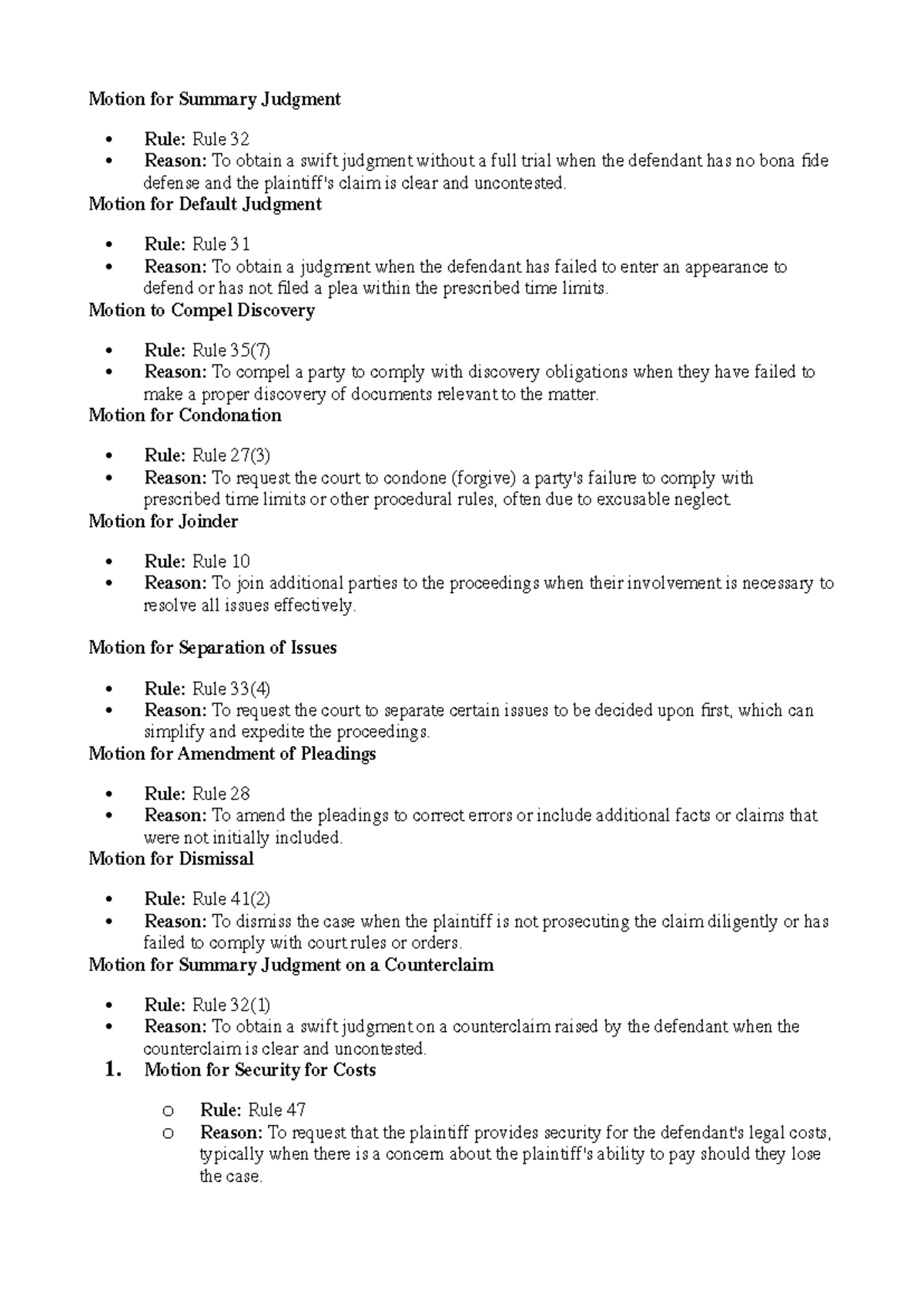Motions Road accient fund - Motion for Summary Judgment - Rule: Rule 32 ...