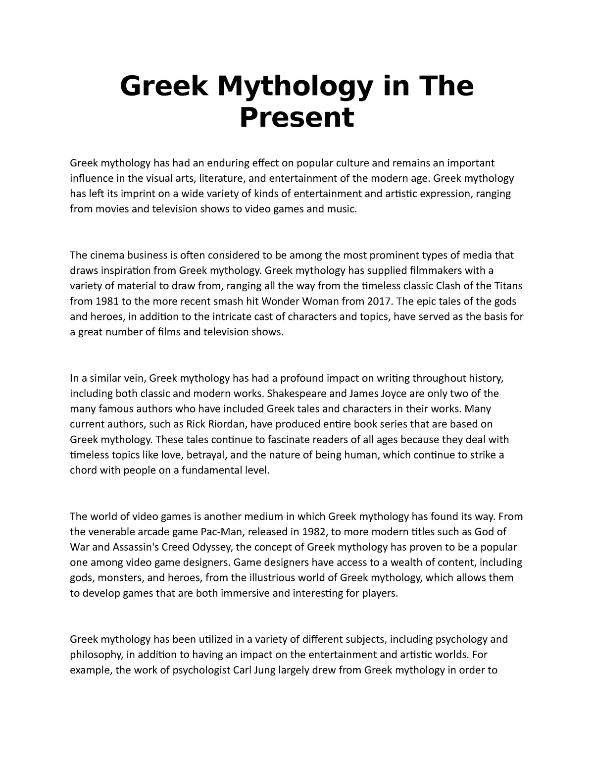 research paper on greek mythology