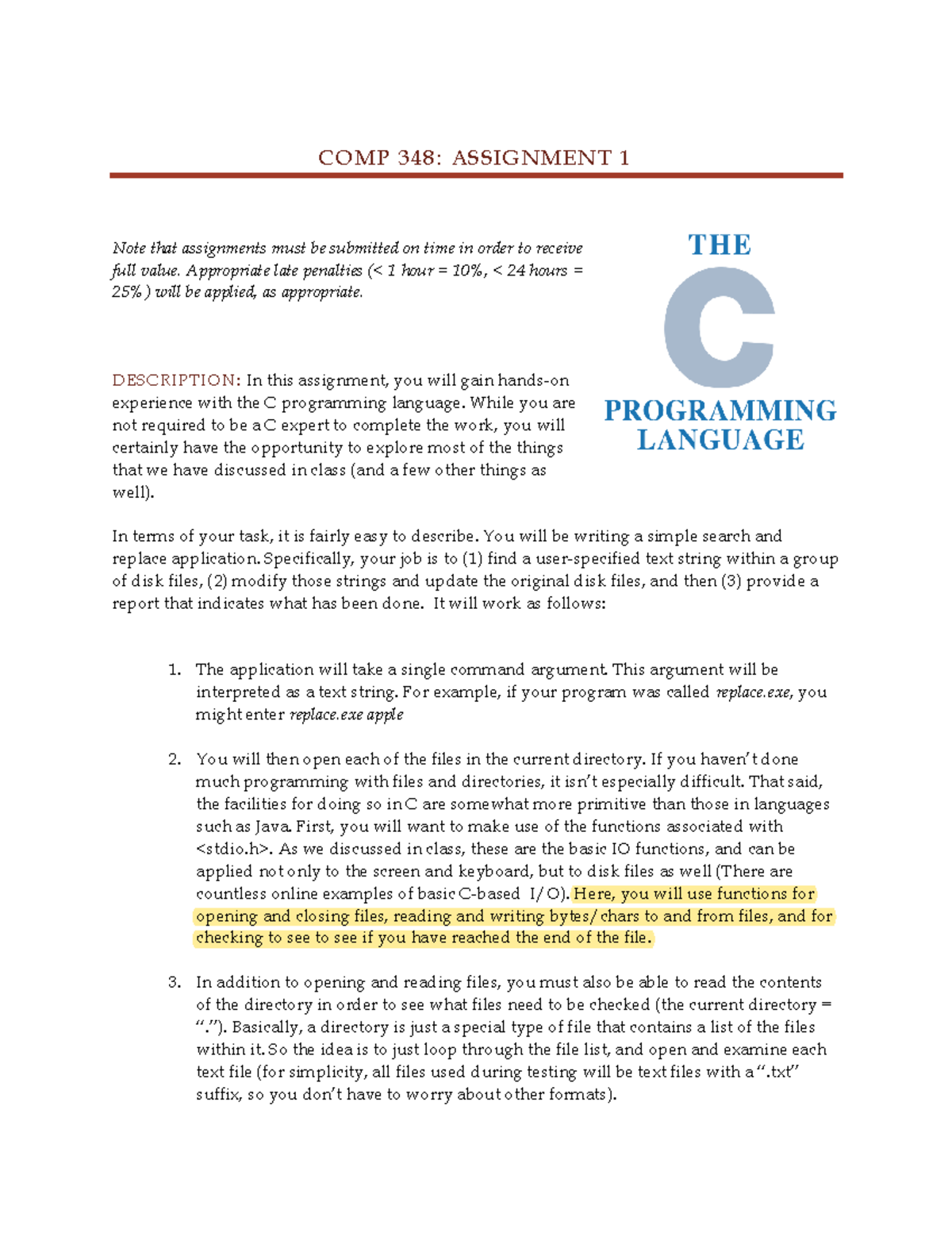 Comp348 - COMP 348 first assignment using C language - COMP 348 ...