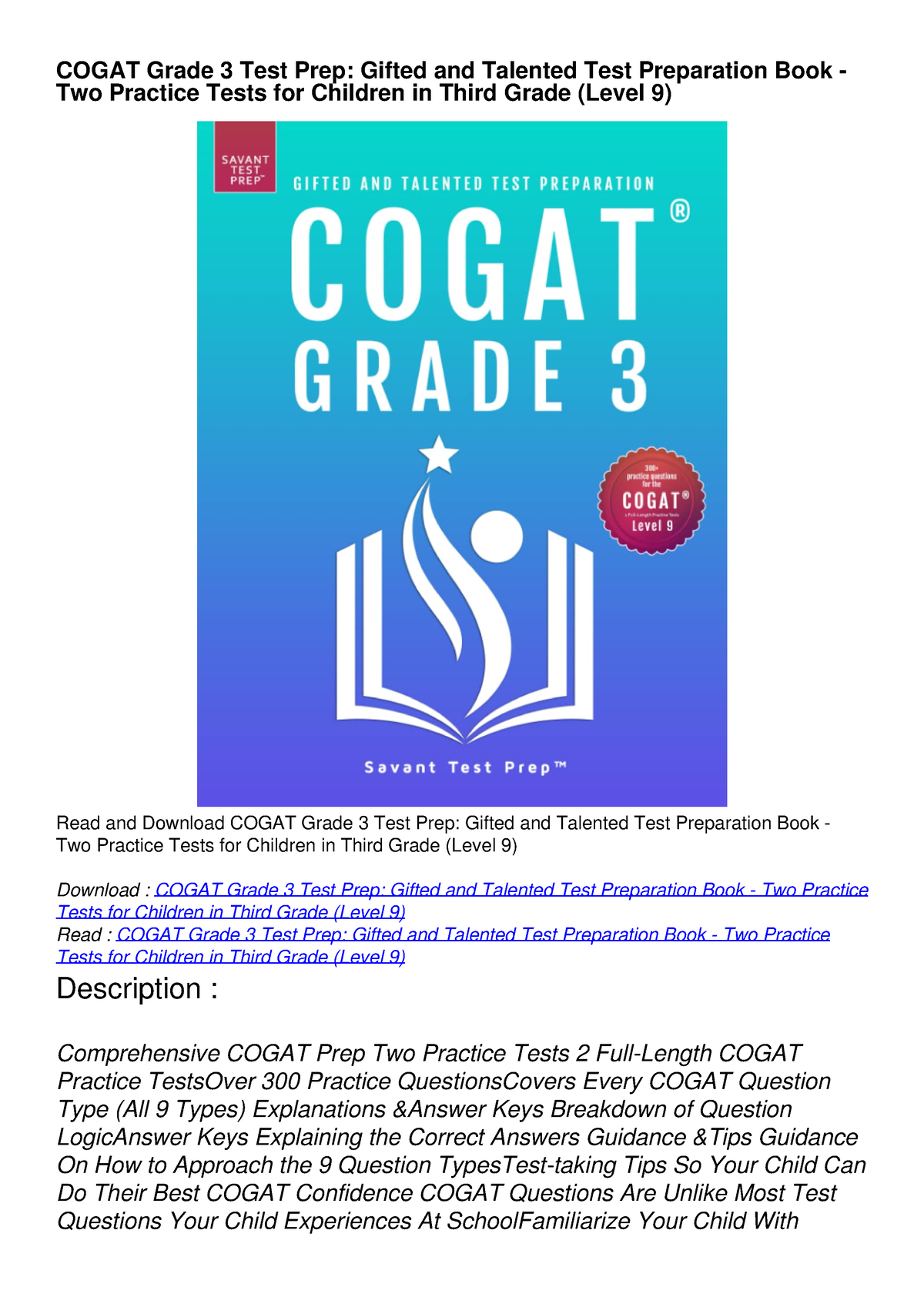 pdf-read-online-cogat-grade-3-test-prep-gifted-and-talented-test