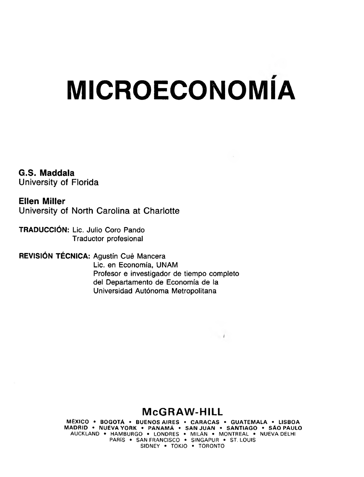 Microeconomia Microeconomia Maddala University Of Florida Ellen Miller Studocu