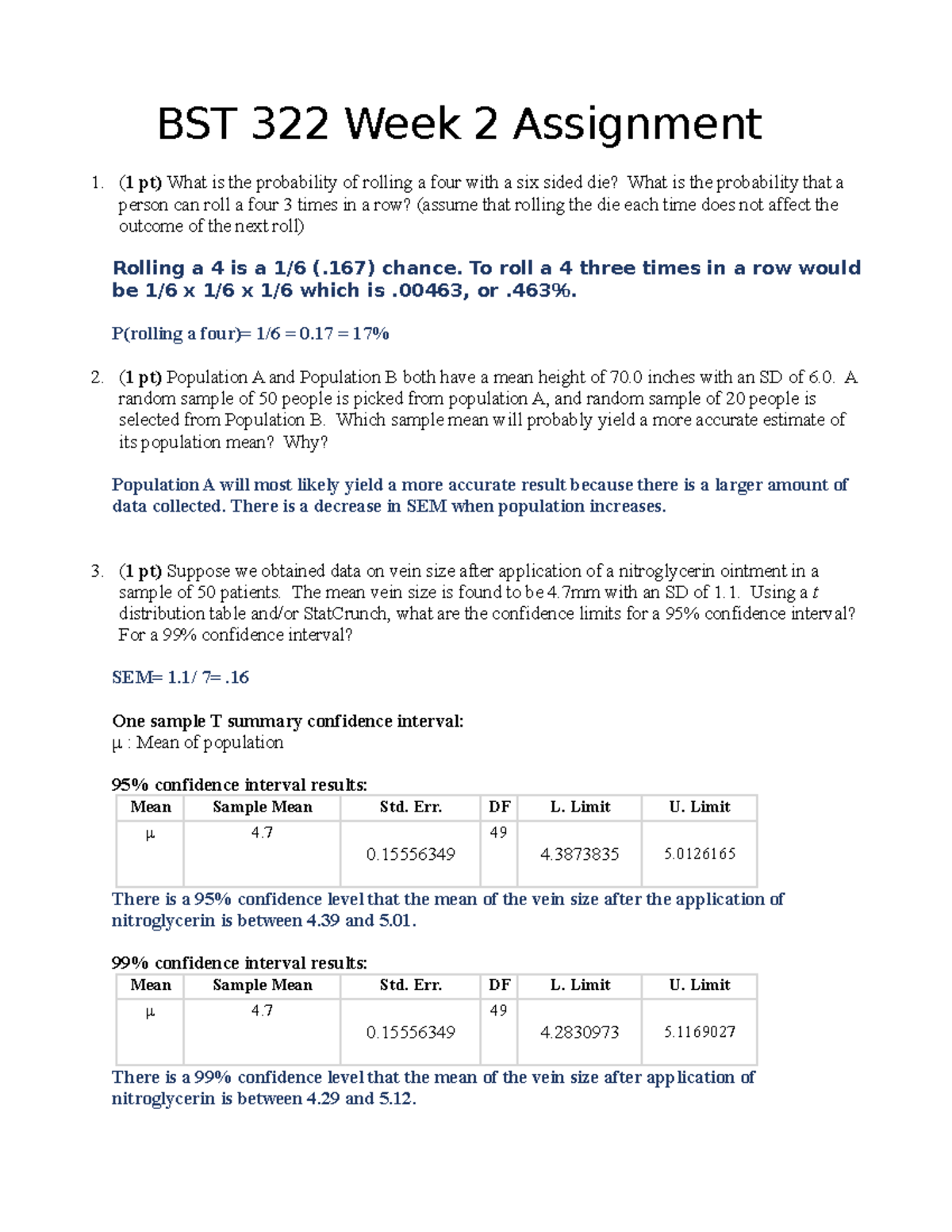 Week 2 Assignment - BST 322 Week 2 Assignment 1. (1 Pt) What Is The ...