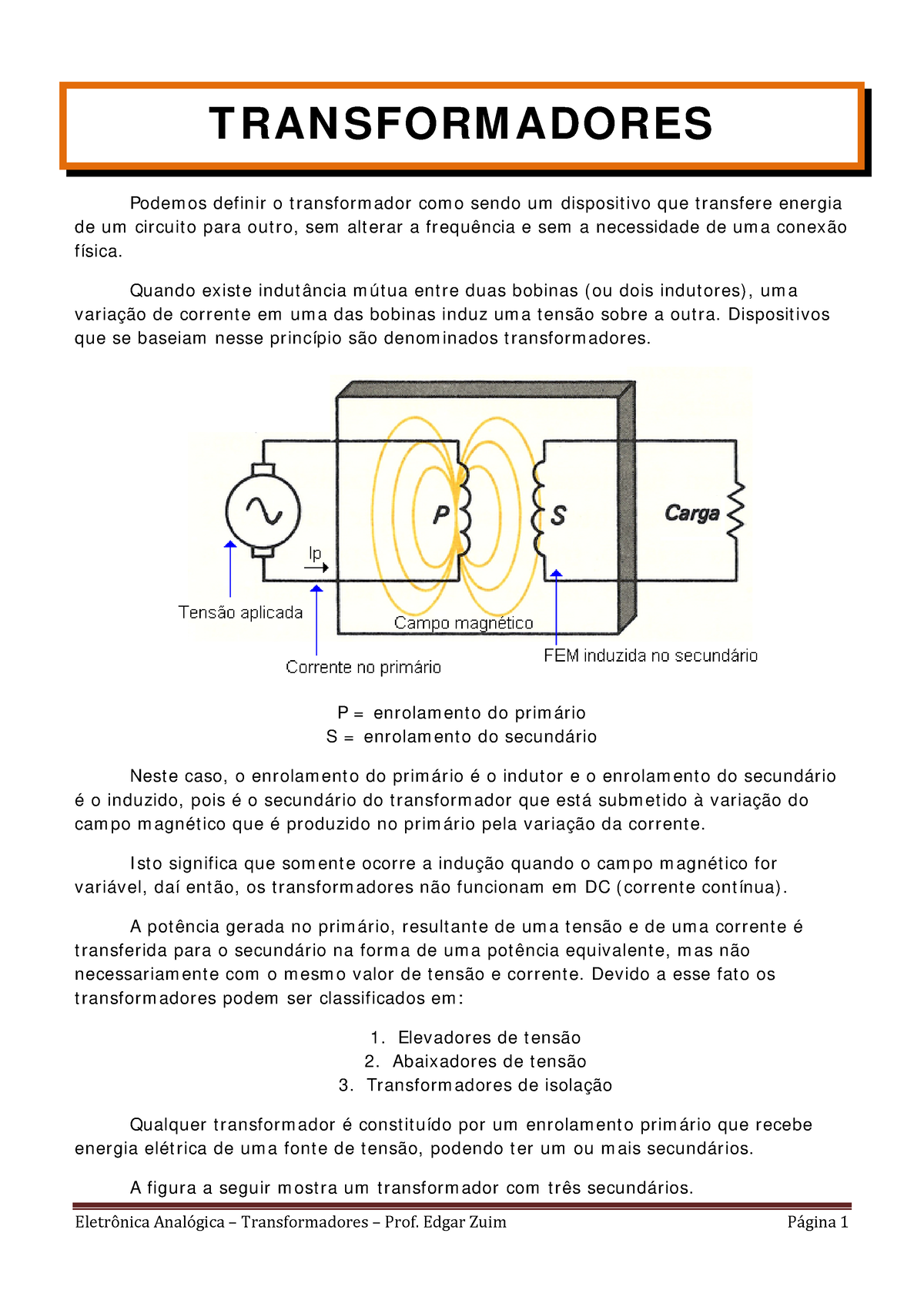 Trafos - Exercícios - T RAN SFORM ADORES Podem Os Definir O T Ransform ...