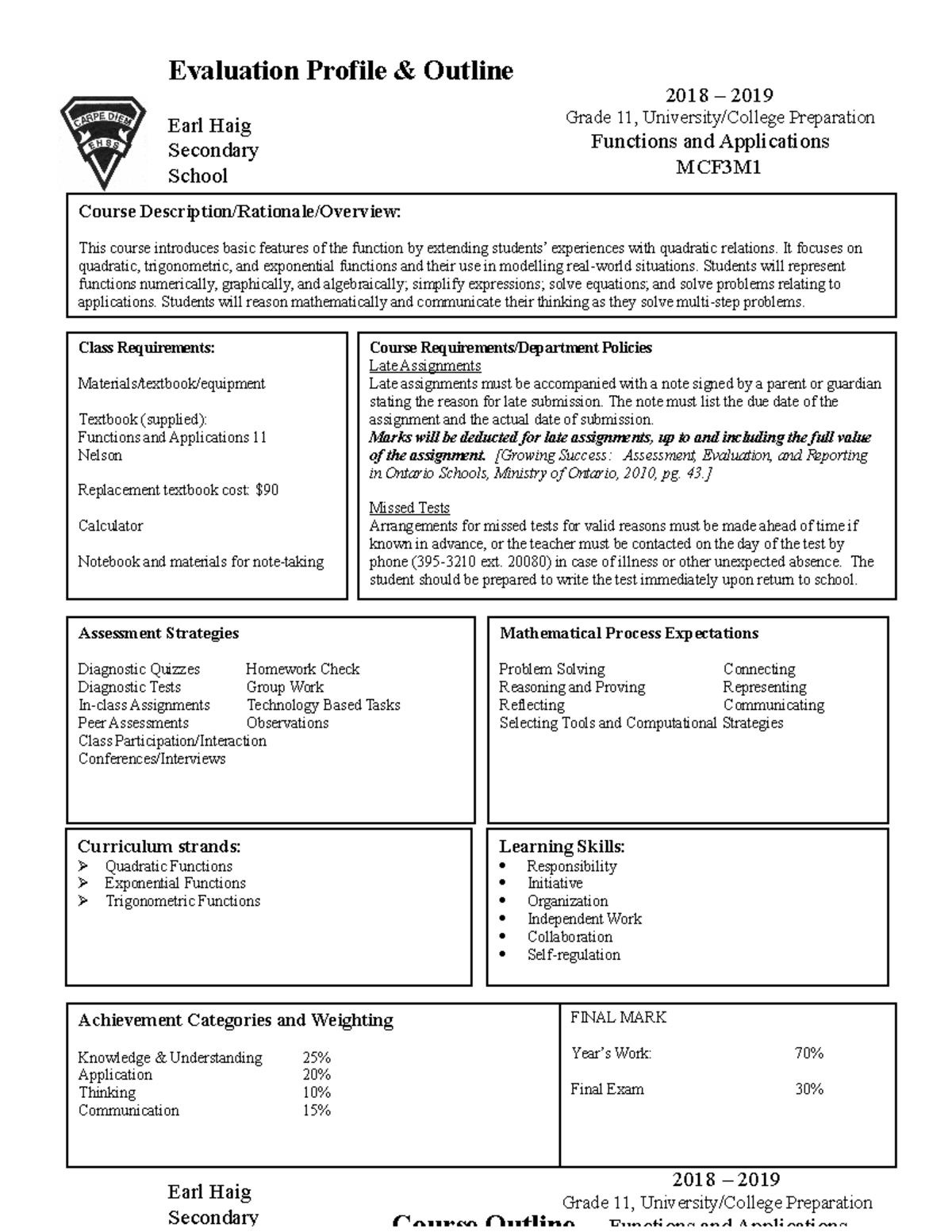 MCF3M1MPM2D3 summary from advanced mathematics in the english version ...