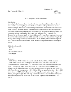 Chem 102 Lab 3B Spectrophotometric Determination Of Equilibrium ...