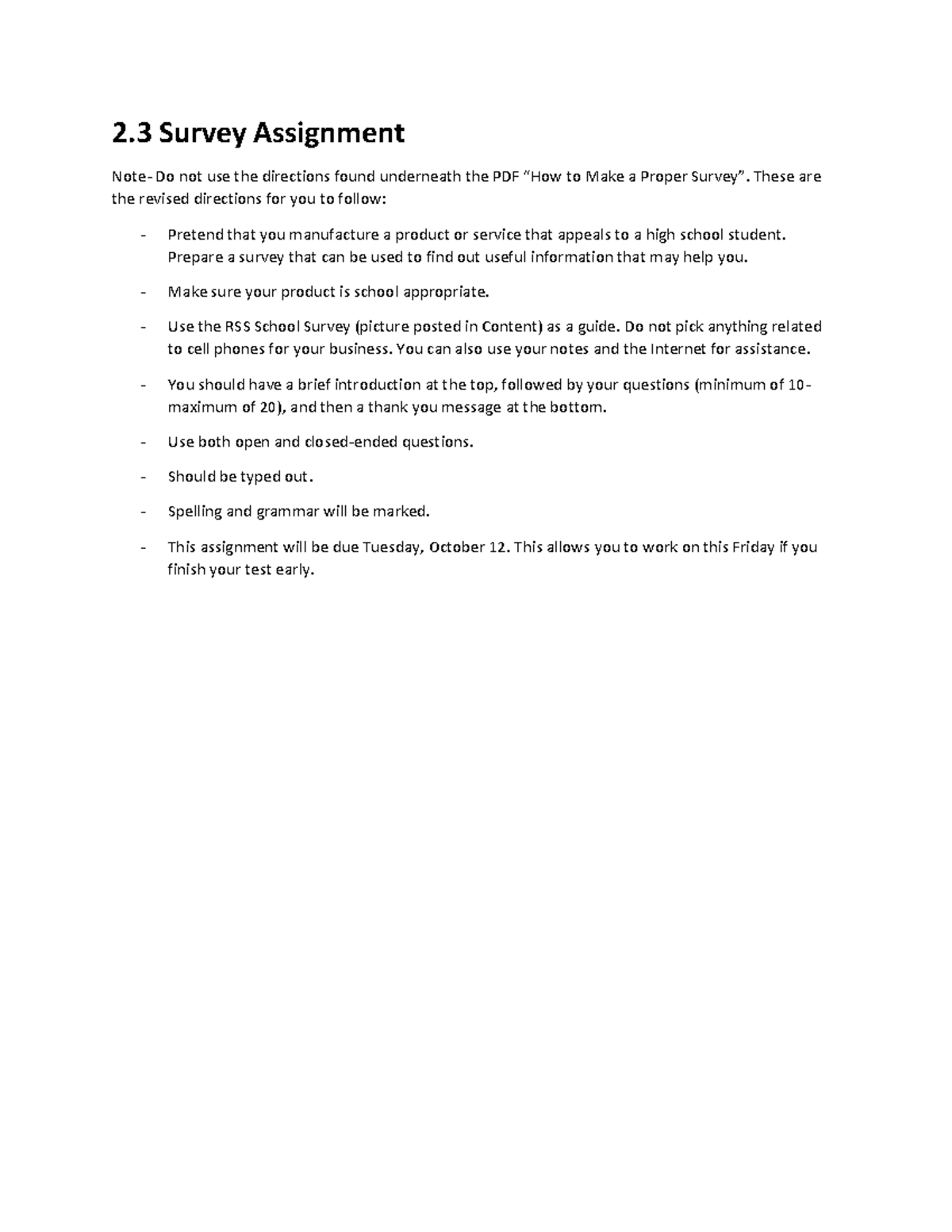 2.3 Survey Assignment - I am going to do it. I have made up my mind ...