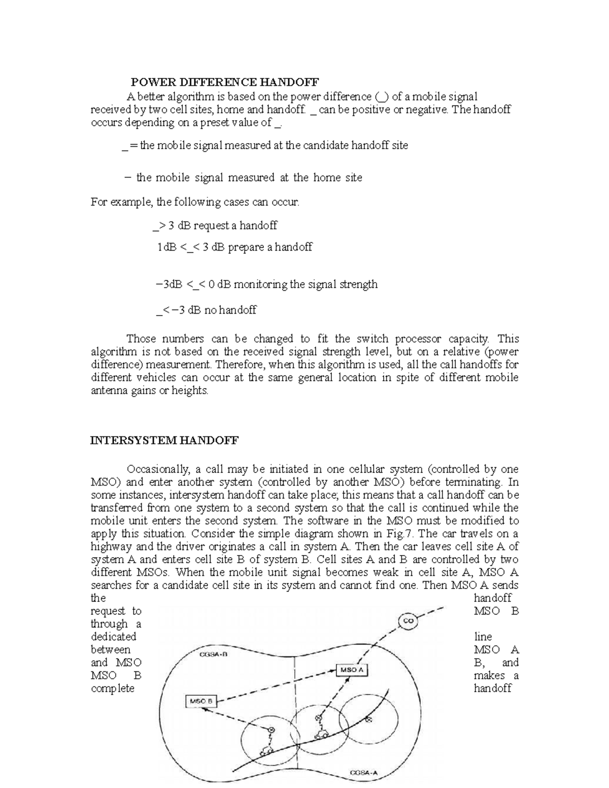 Power Difference Handoff POWER DIFFERENCE HANDOFF A better algorithm