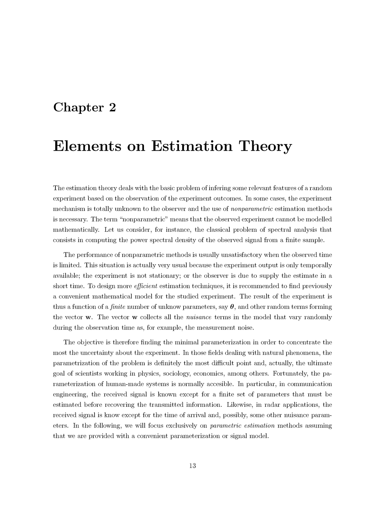 04Nvp04de13 - Lectures - Chapter 2 Elements On Estimation Theory The ...