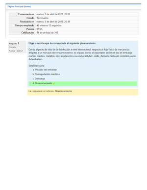 Examen EA4 Conceptos De Logística Y Transporte Primer Intento 24/25 ...