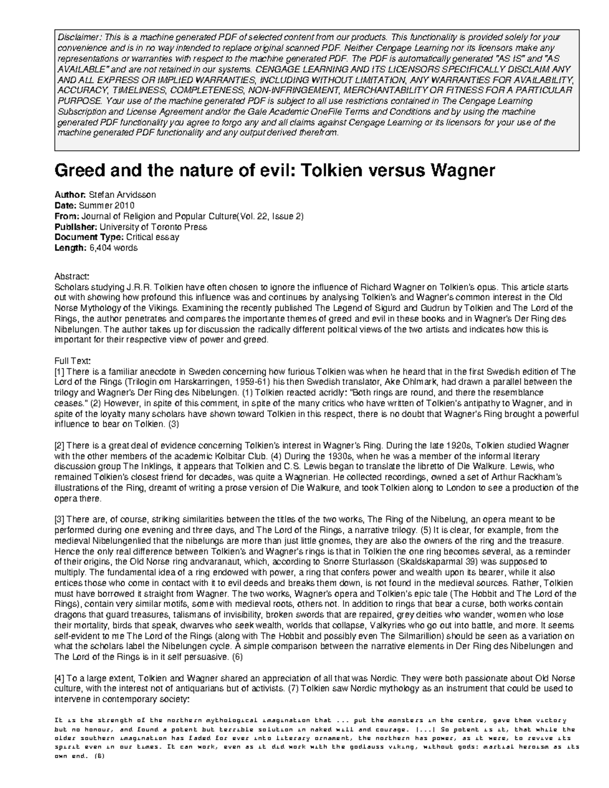 Greed and the nature of evil T - Disclaimer: This is a machine ...
