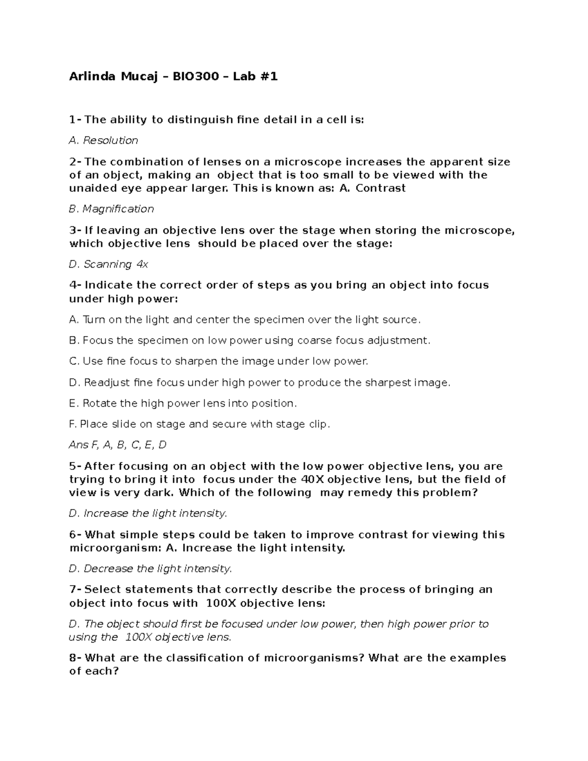 Micro LAB 1 - hiiiii - Arlinda Mucaj – BIO300 – Lab 1- The ability to ...