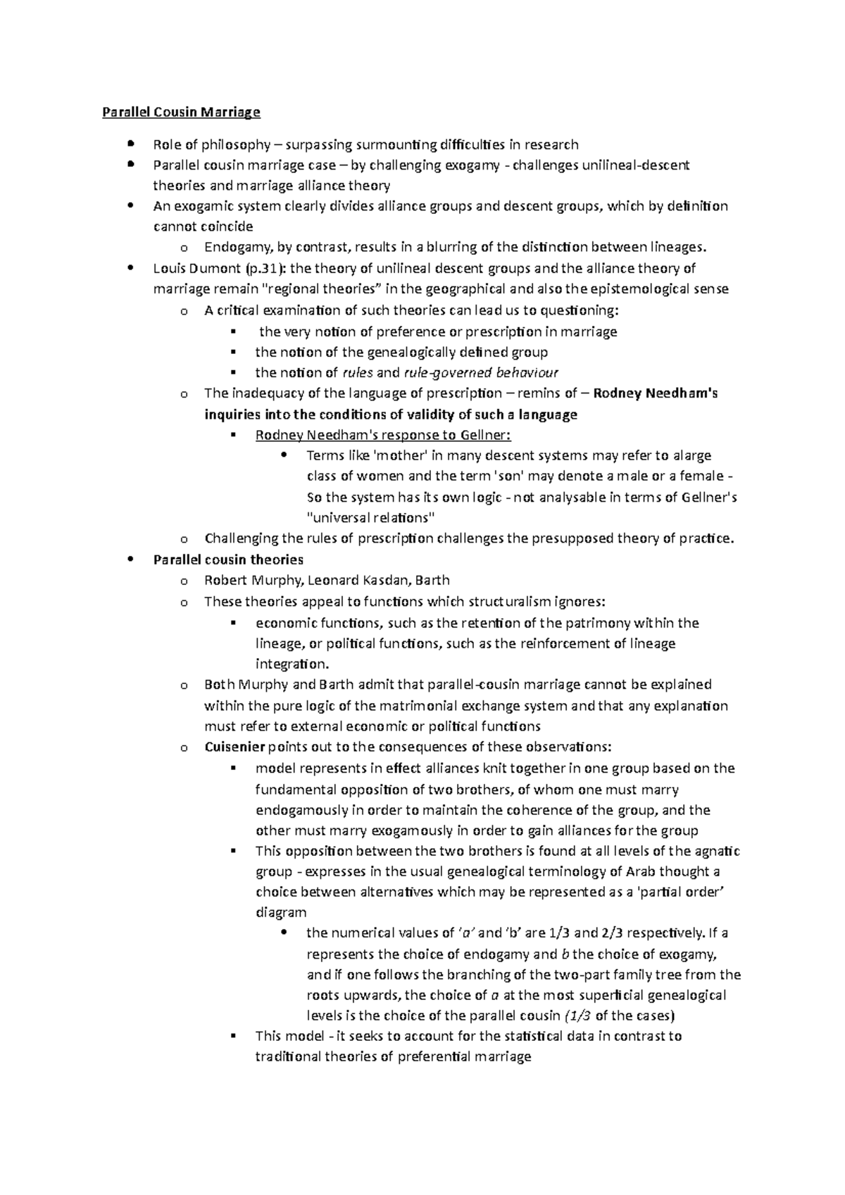 Bourdieu - Practical and theoretical kinship - Parallel Cousin Marriage ...