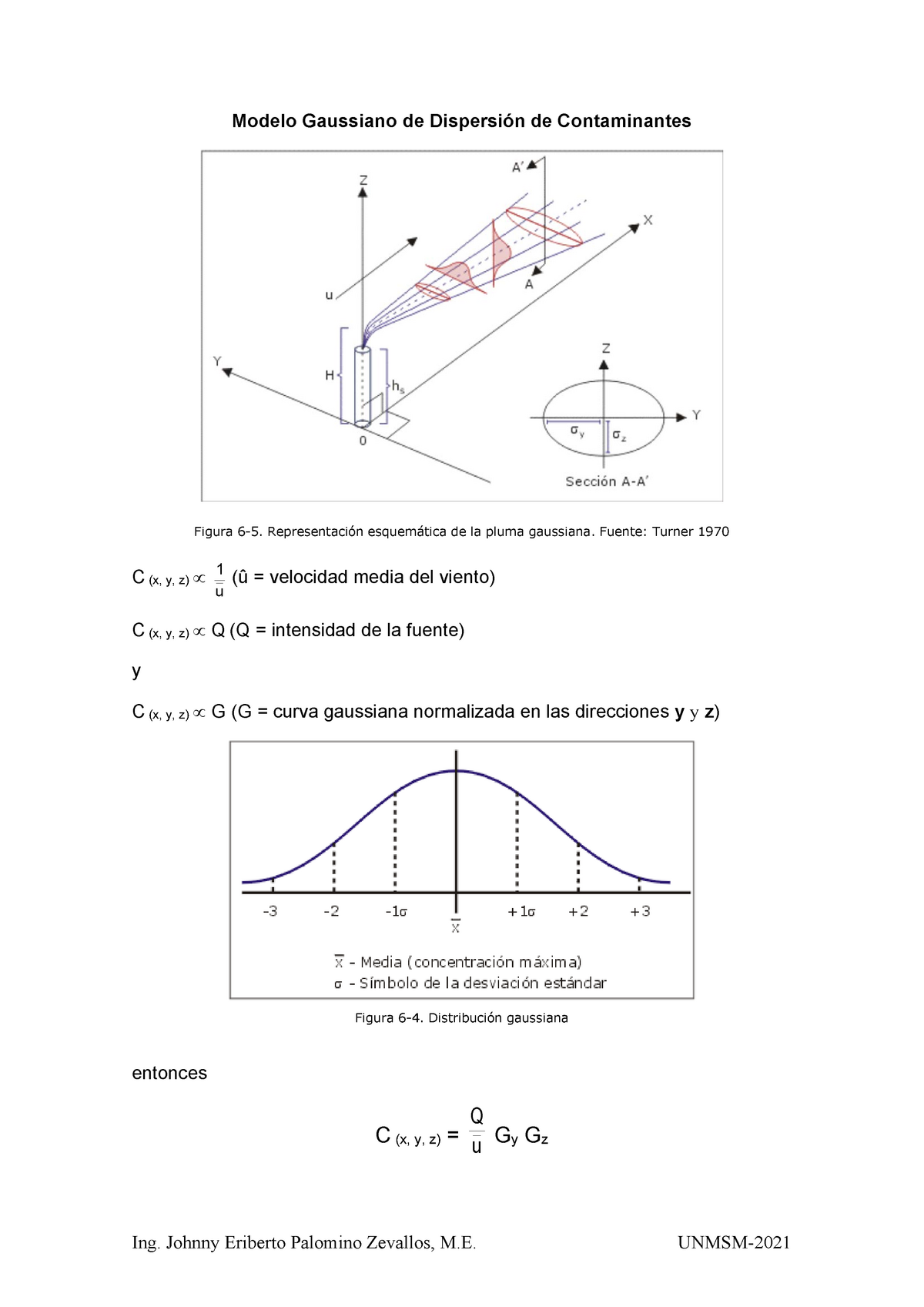 Modelos de Aplicación de Disperction 12 - Modelo Gaussiano de Dispersión de  Contaminantes Figura - Studocu