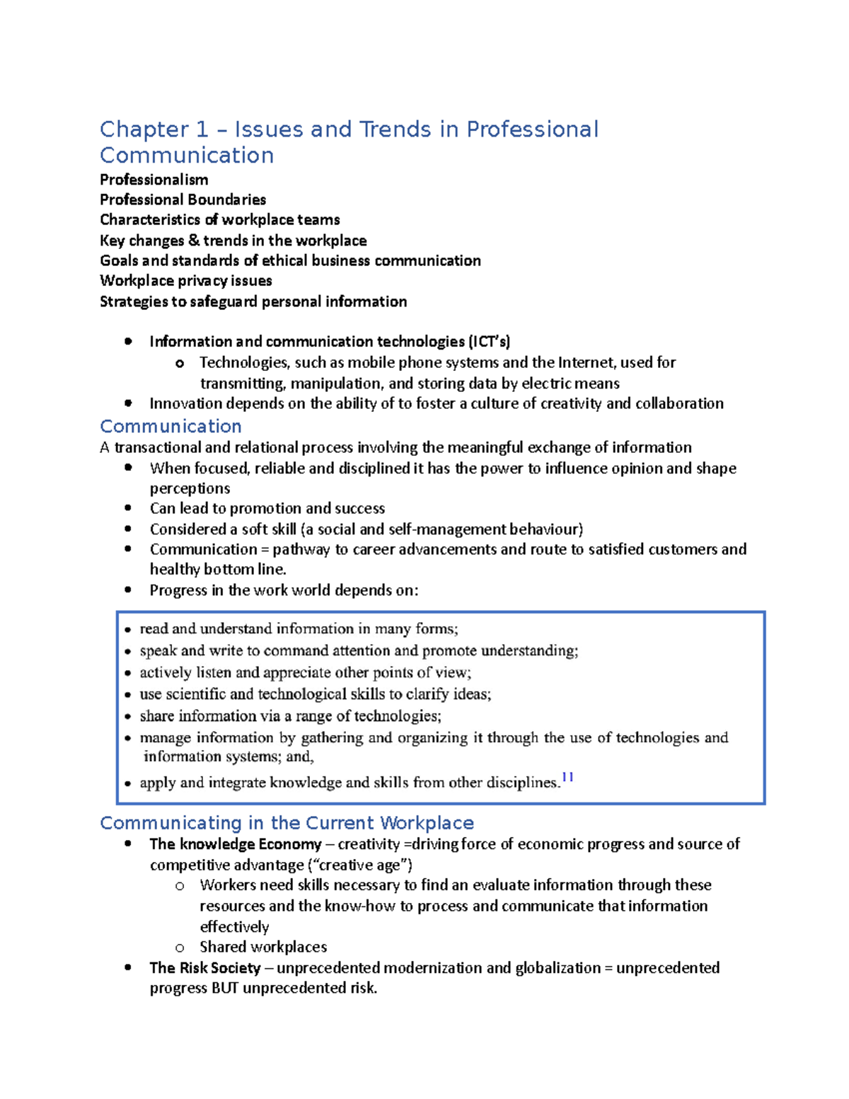 Chapter 1 - lecture notes - Chapter 1 – Issues and Trends in ...