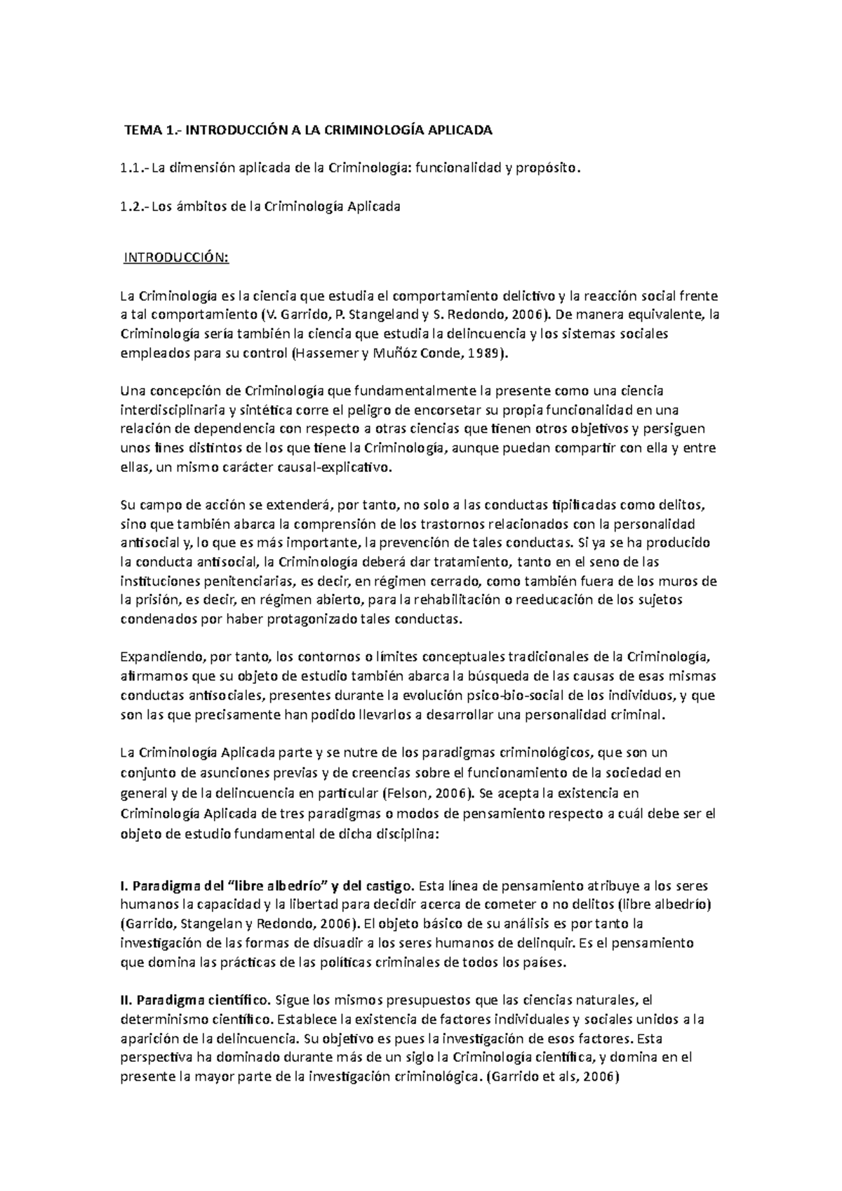 Tema 1 de criminologia - Apuntes 1 - TEMA 1.- INTRODUCCIÓN A LA ...
