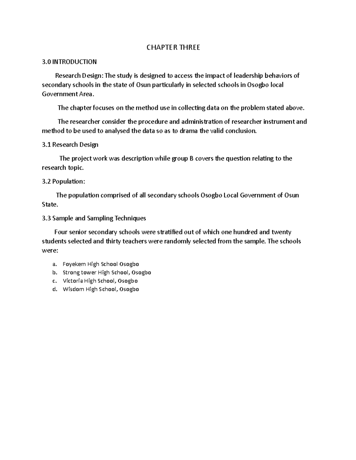 Chapter Three - WELL ANALIZED PROJECTS - CHAPTER THREE 3 INTRODUCTION ...