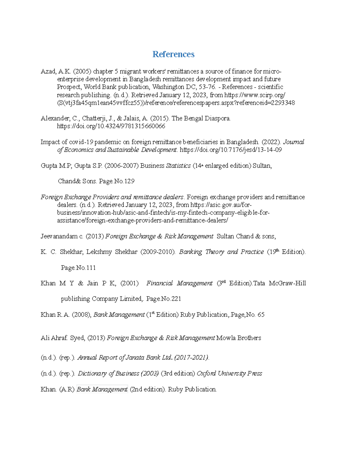 Referance It is a good work References Azad, A. (2005) chapter 5