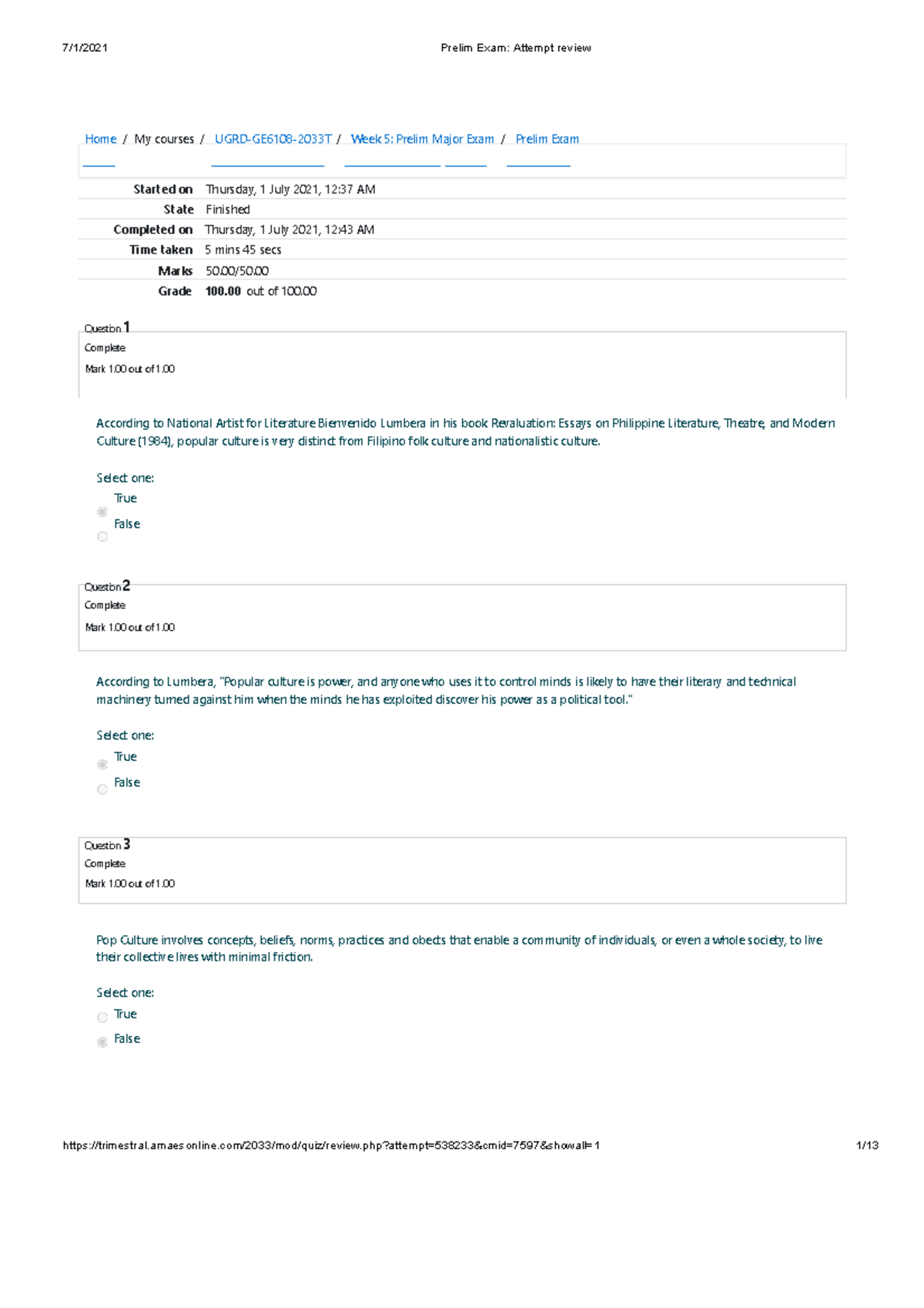 Downstudocu - None - Home/My courses/ UGRD-GE6108-2033T/ Week 5: Prelim ...