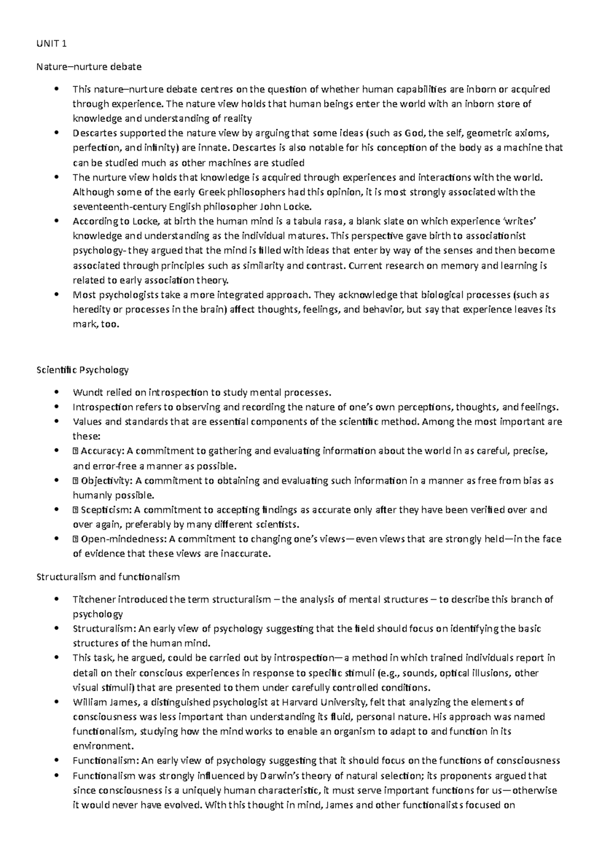 UNIT 1 Basic psychological processes - UNIT 1 Nature–nurture debate ...