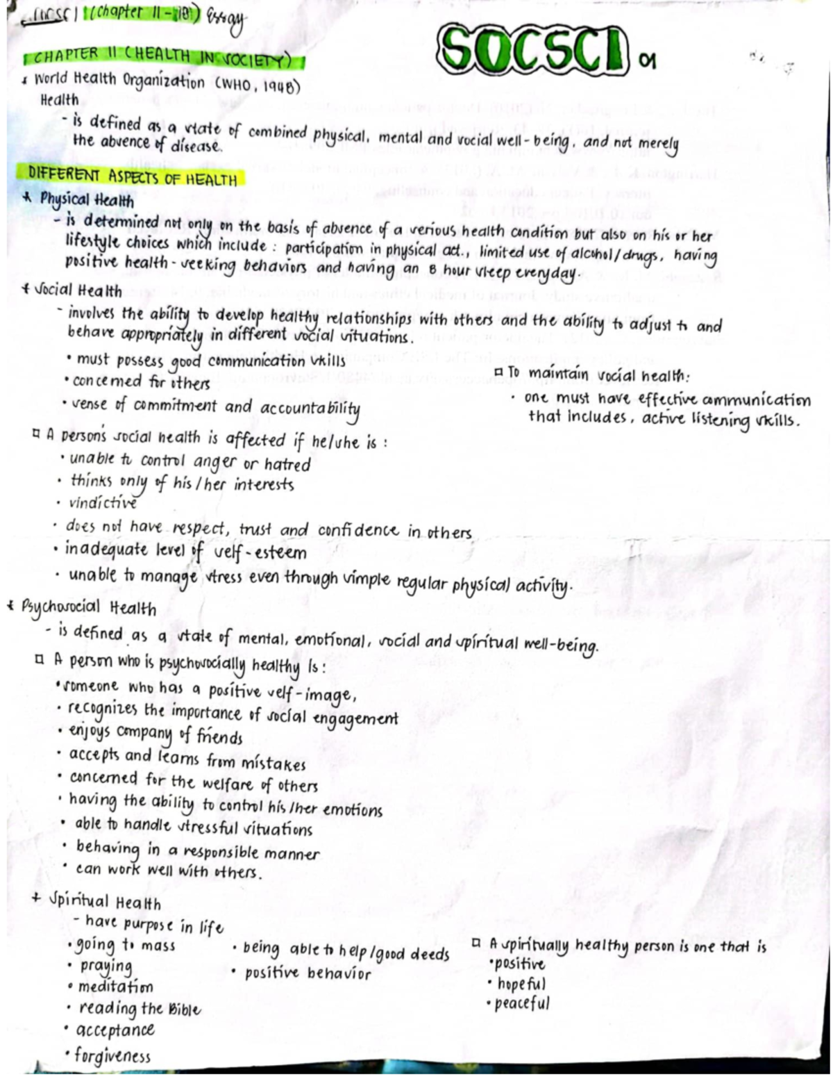 USC S Ocsci 01 Chapter 11-13 Study guide - Social Science - Studocu