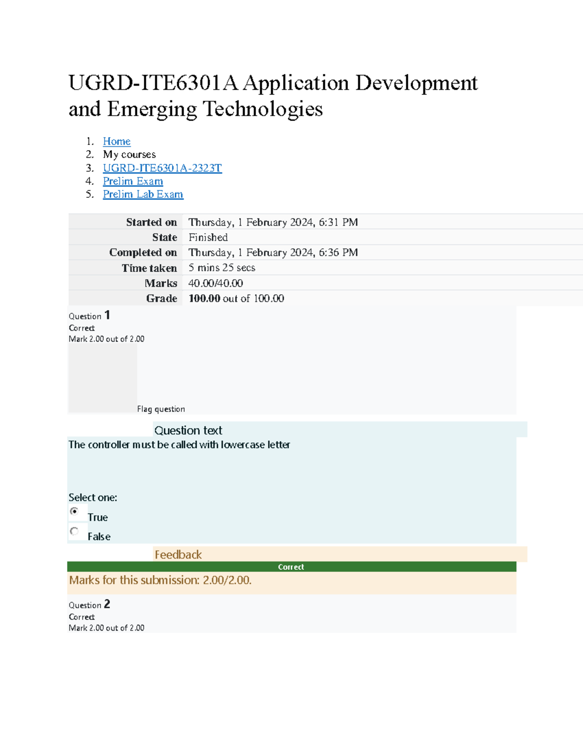 App Dev And Emerging Tech Prelim Lab Exam - UGRD-ITE6301A Application ...