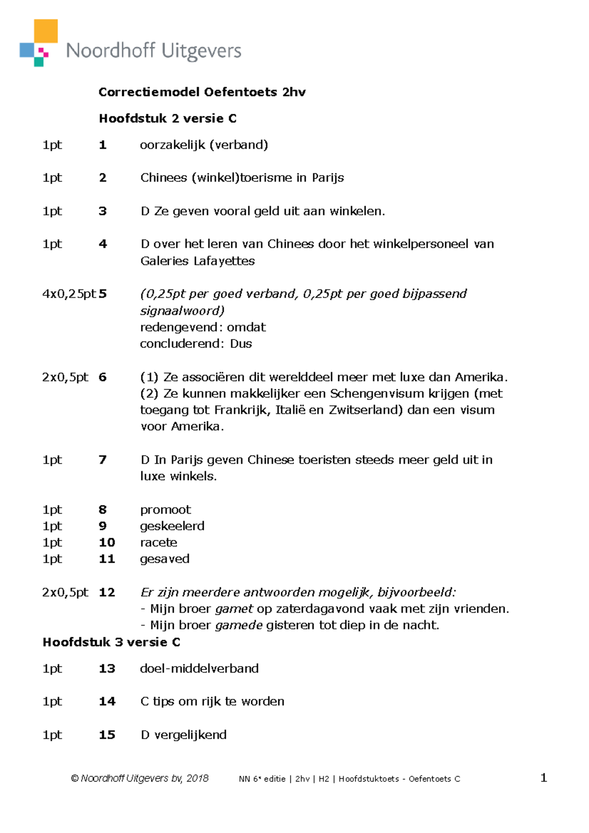 NN6 2h Oefentoets Correctiemodel - Correctiemodel Oefentoets 2hv ...