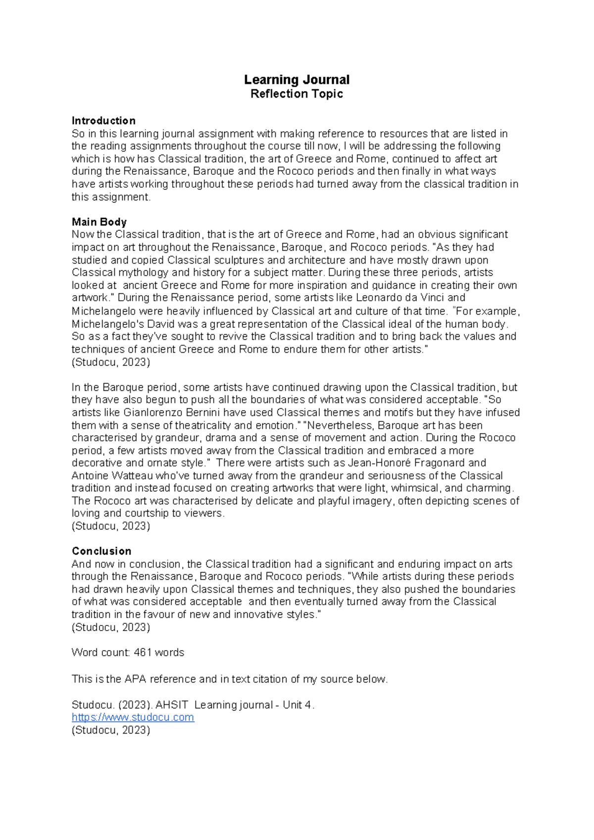 Learning Journal - Unit 4 - Learning Journal Reflection Topic ...