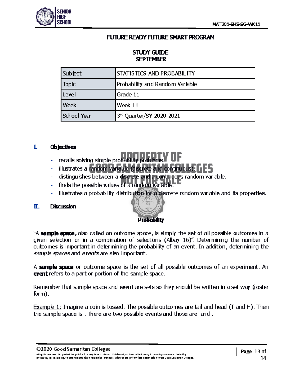 Checked SHS MAT201 Study Guides WK11 - Page 13 of FUTURE READY FUTURE ...