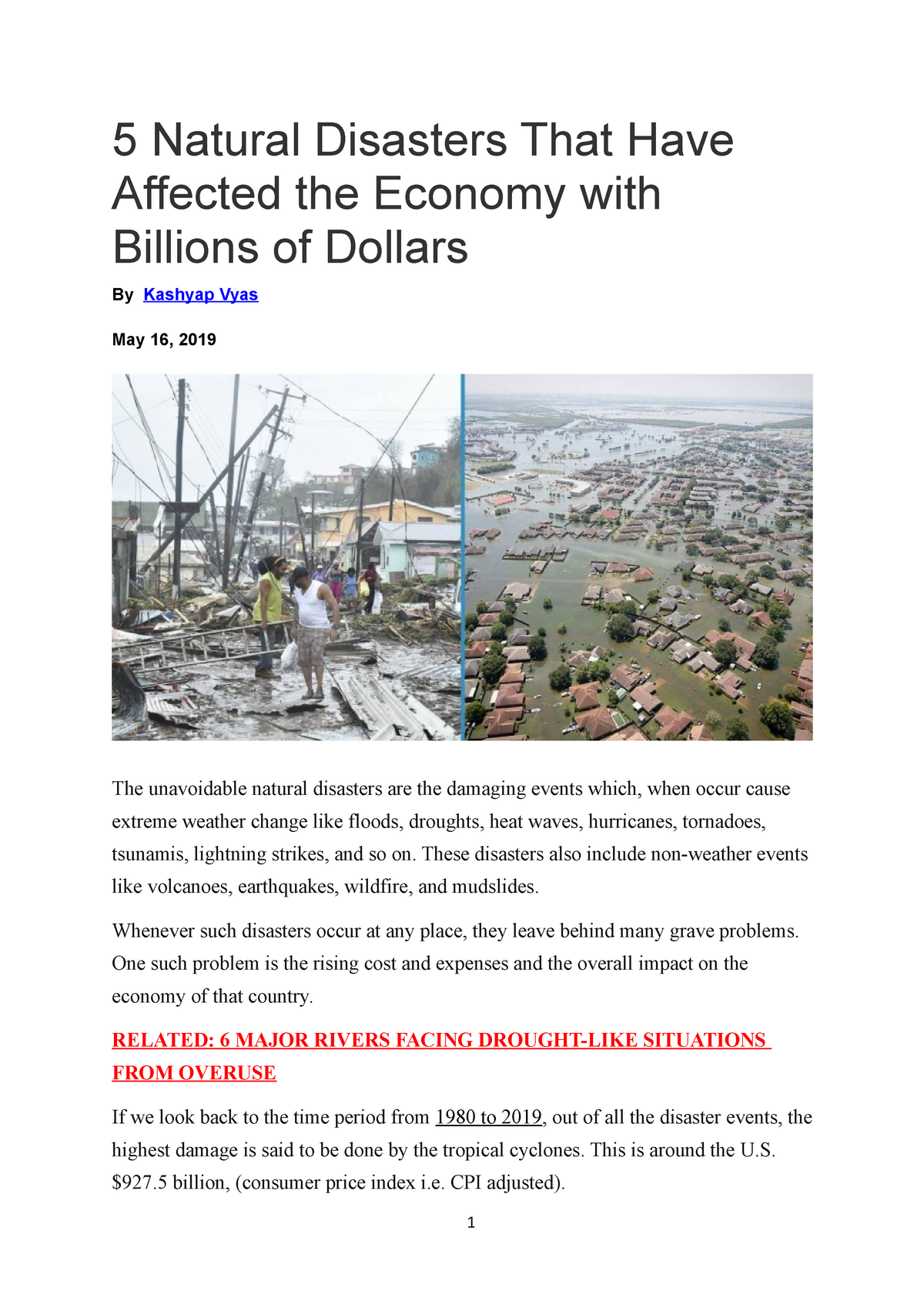 5 Natural Disasters That Have Affected The Economy With Billions Of ...