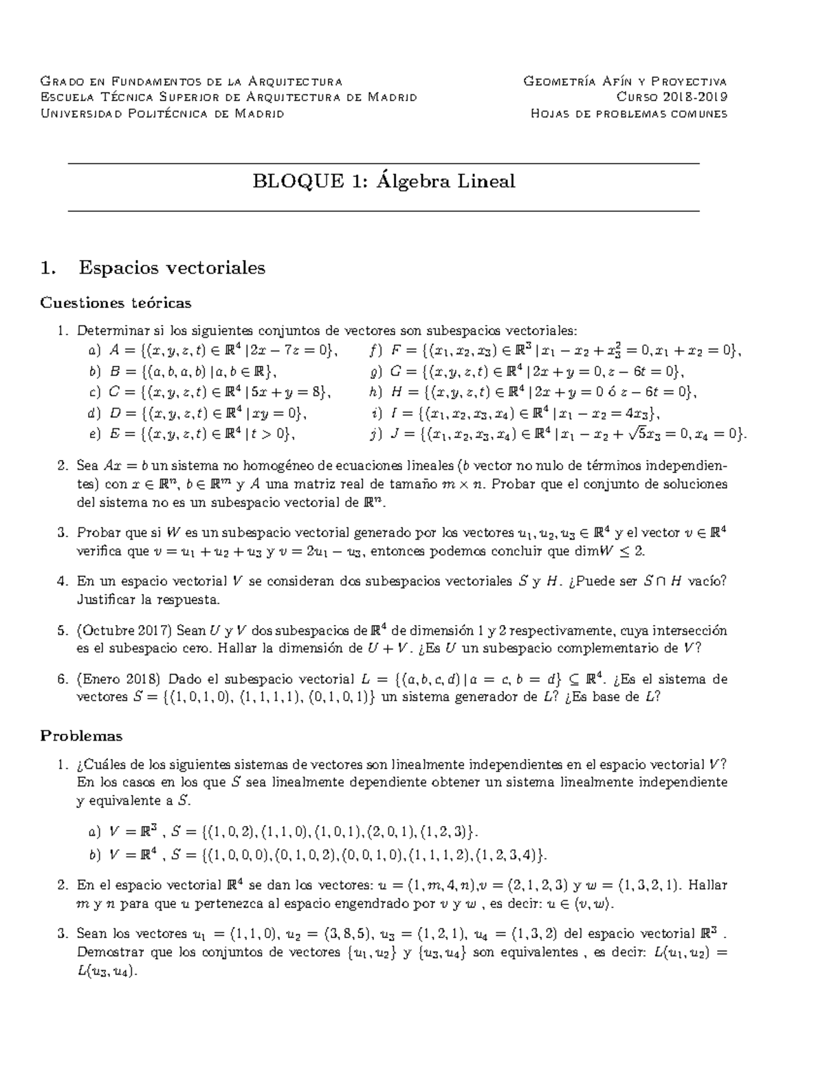 Bloque 1 Ejercicios Algebra Studocu