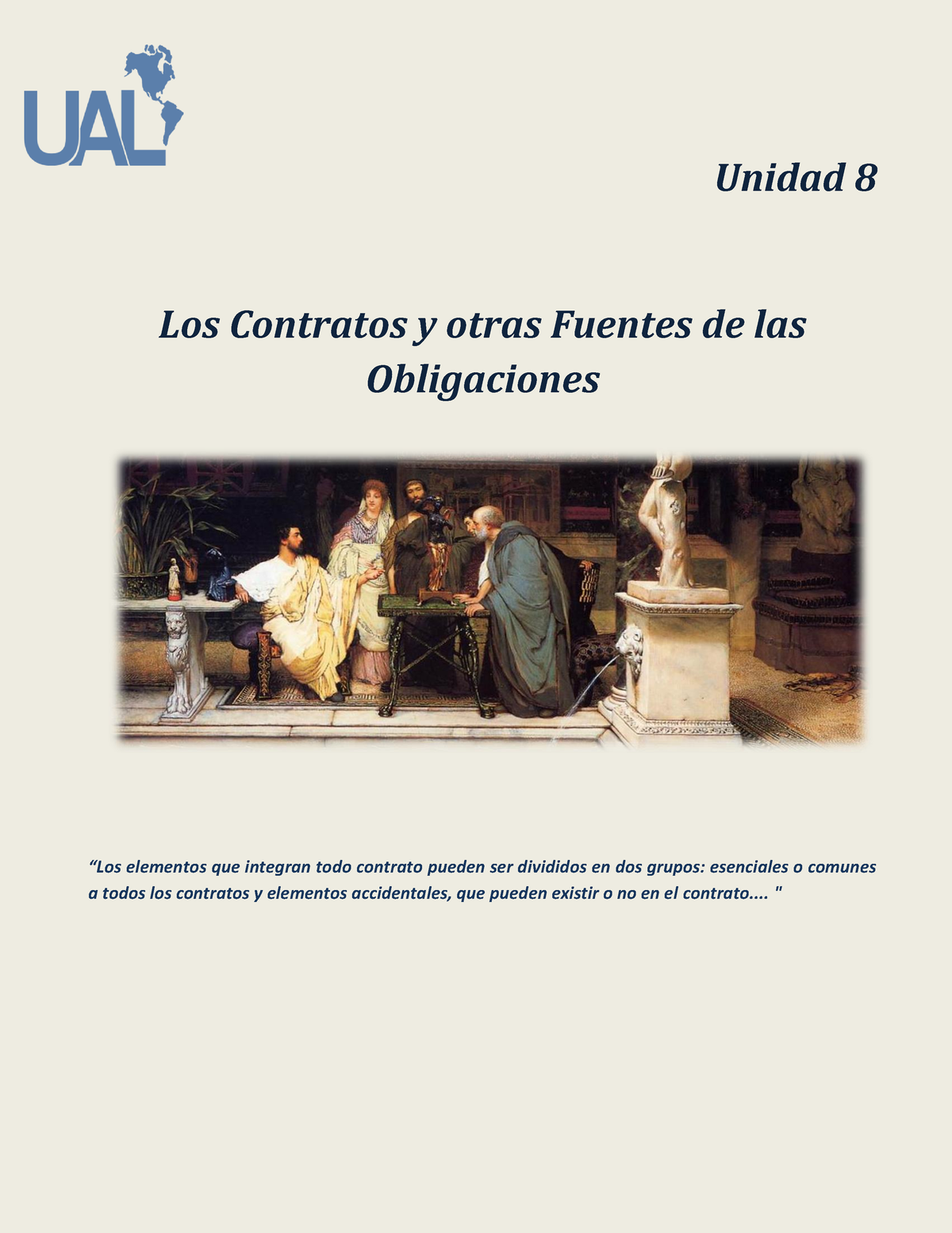 Semana 8- El Contrato En El Derecho Romano - Unidad 8 Los Contratos Y ...