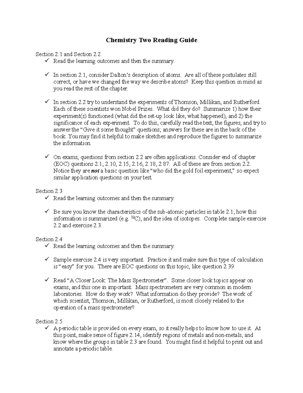 Chapter+2+reading+guide - Chemistry Two Reading Guide Section 2 and ...