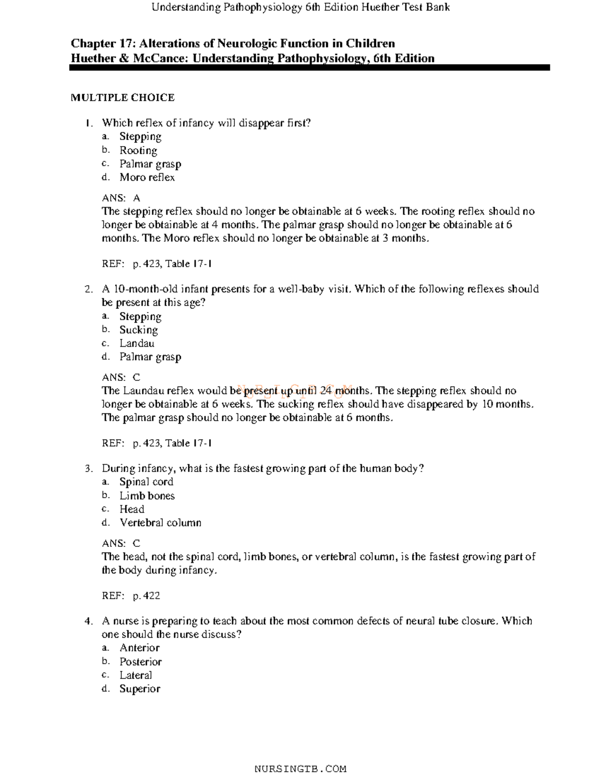 Chapter 17 pathophysiology chapter textbooks practice questions to ...