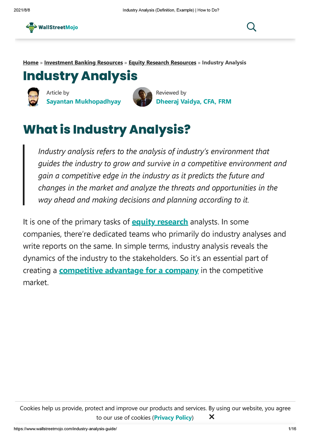 Industry Analysis Definition Example How To Do Home Investment 