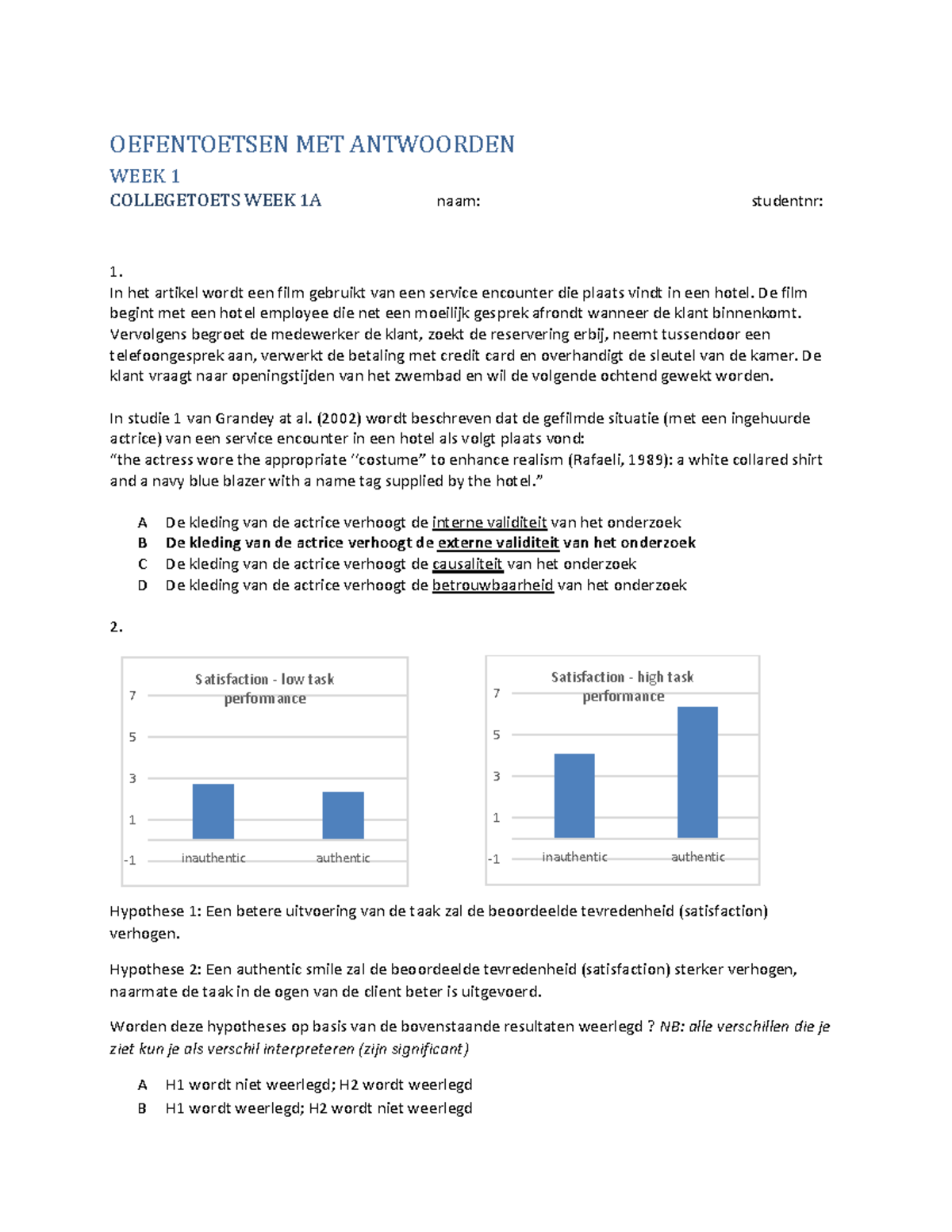 Proef/oefen Tentamen 2016, Vragen En Antwoorden - OEFENTOETSEN MET ...