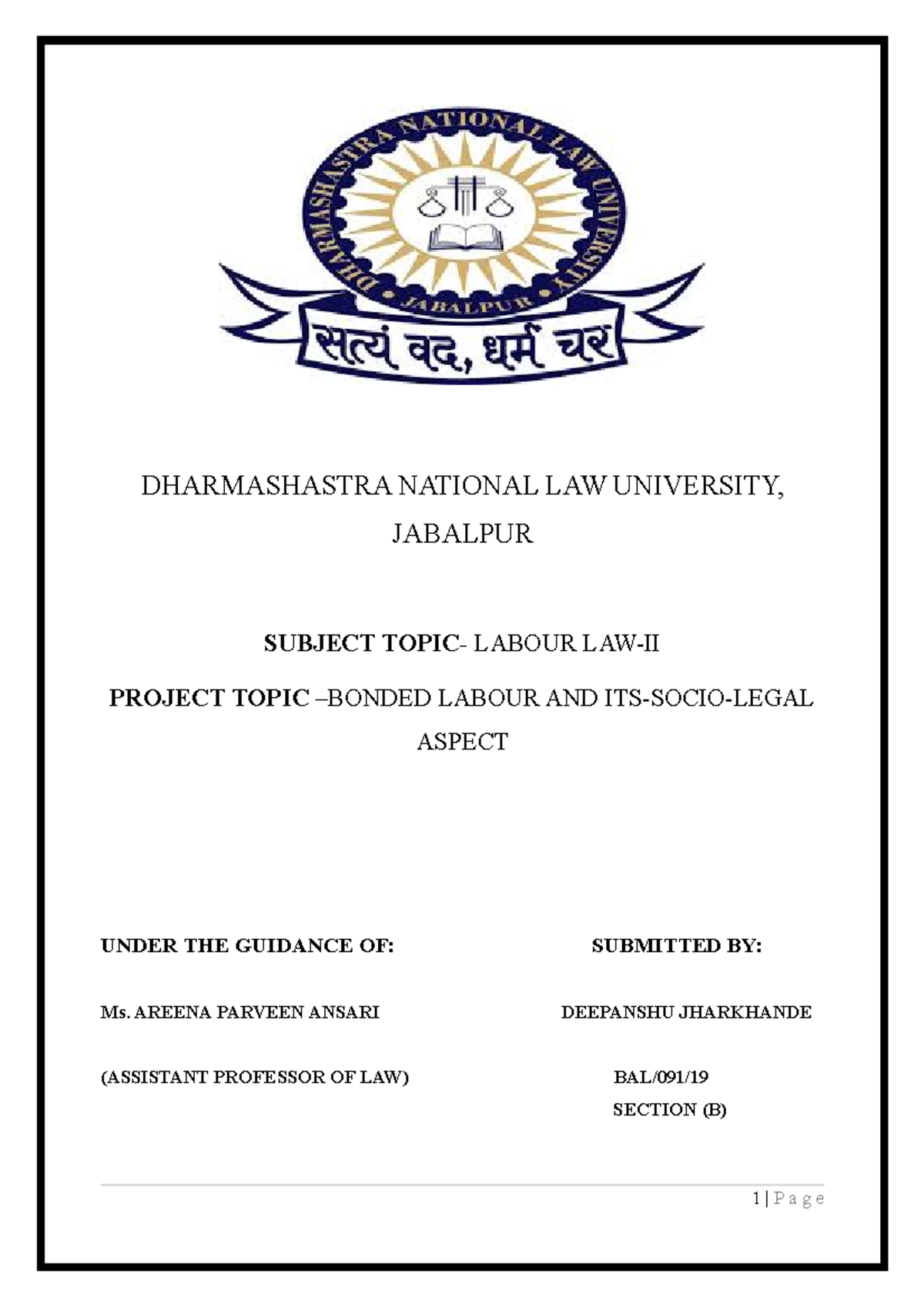 dissertation topics in labour law in india