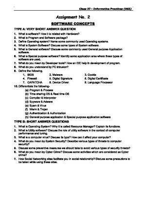 Working with IDE Assignment 3 - Class XI - Informatics Practices (065 ...