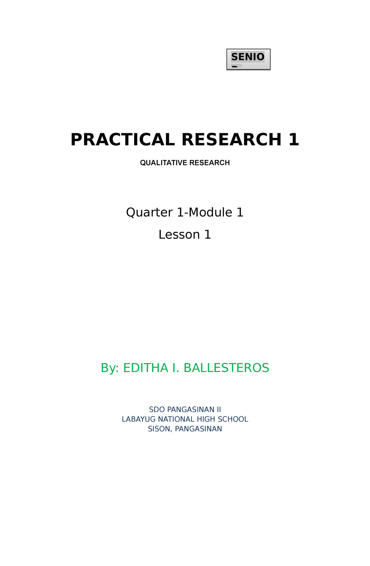 Research-1-ModulePractical Research 1 - PRACTICAL RESEARCH 1 ...