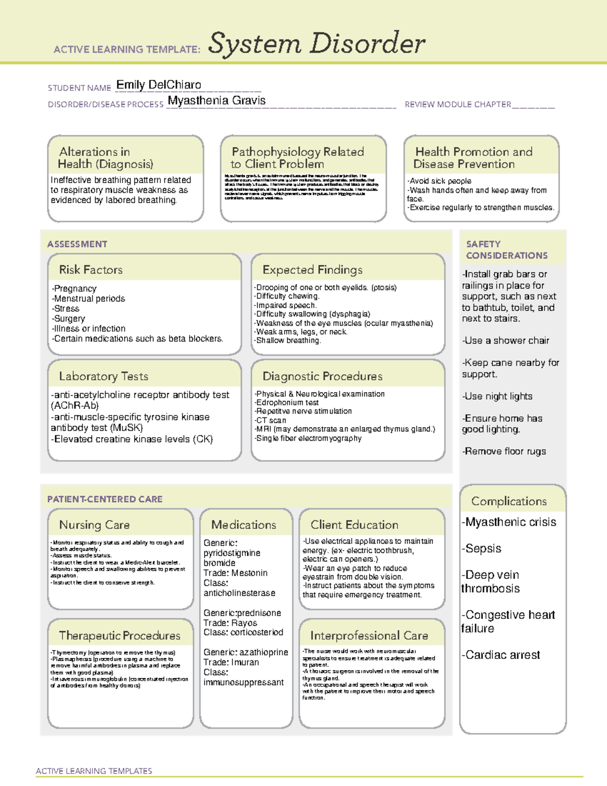 Myasthenia Gravis Pathomap 2 - Active Learning Templates System 