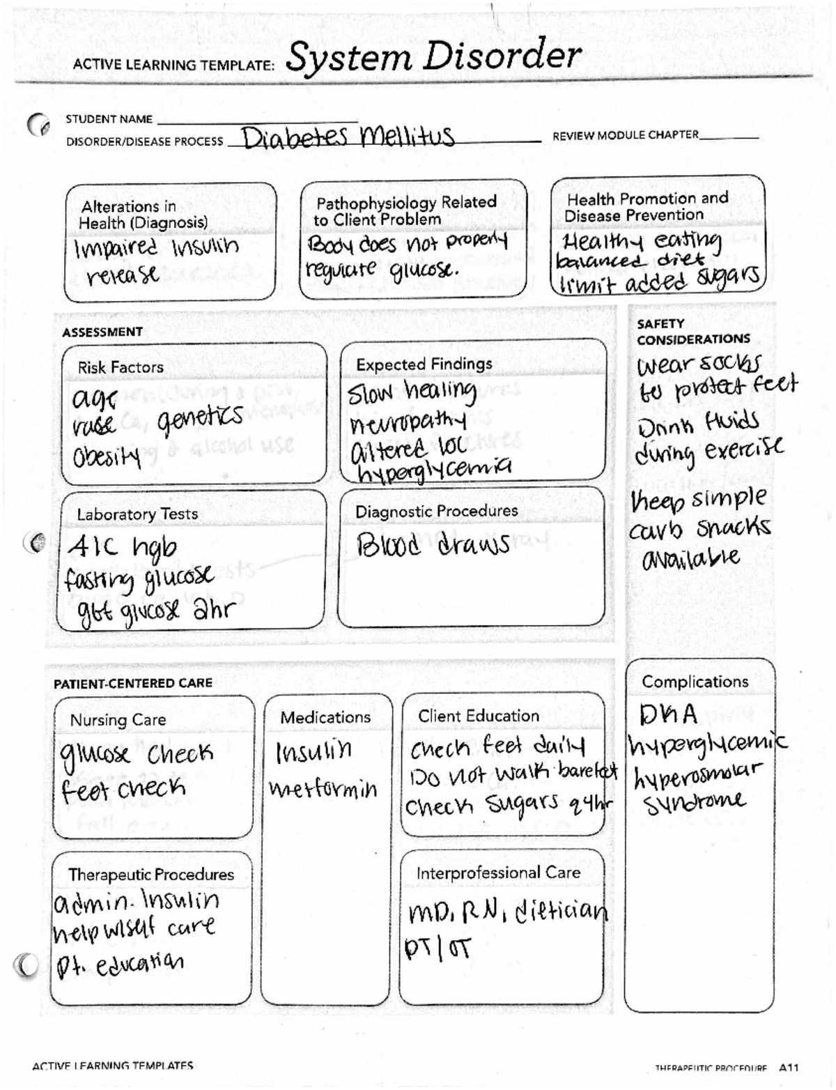 System Disorder Template Diabetes Mellitus - Mar 11 2022 - 12-35 Pm 