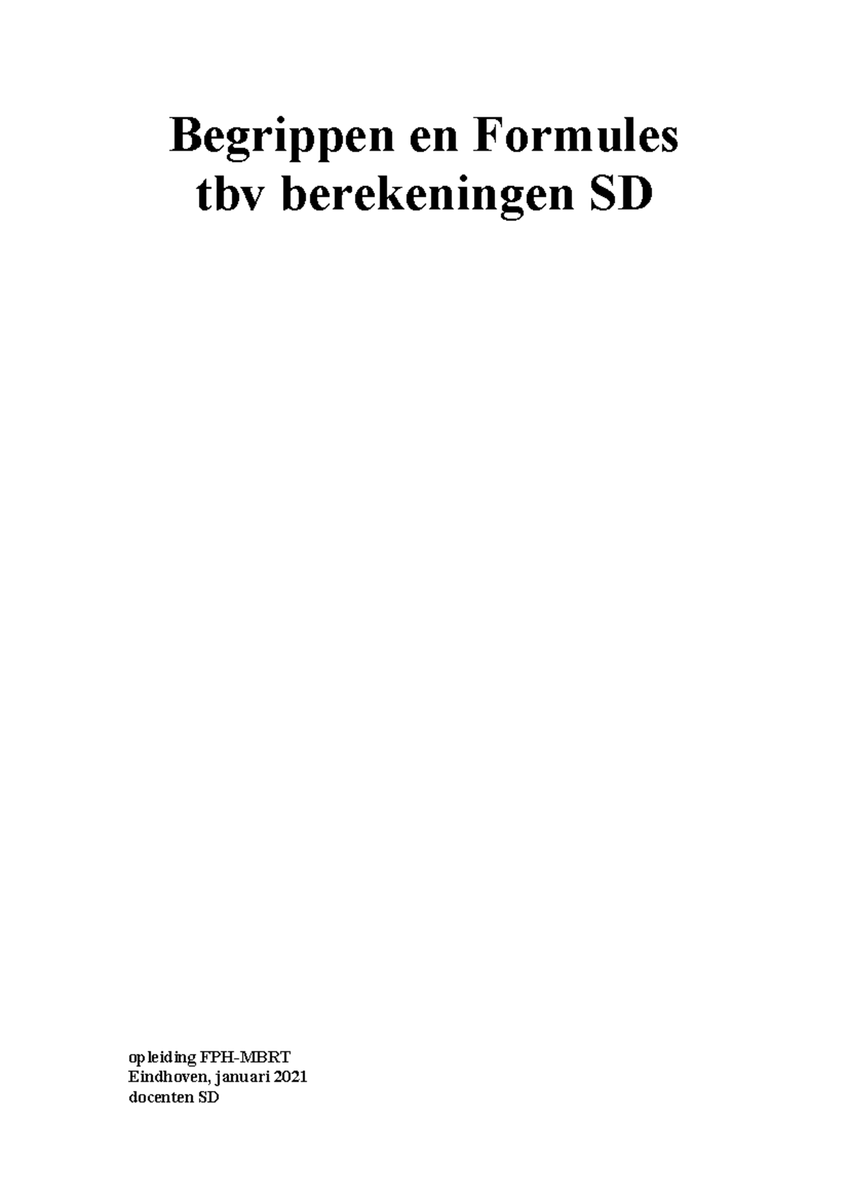 Dictaat begrippen formules SD, formuleboek stralingsdeskunde ...