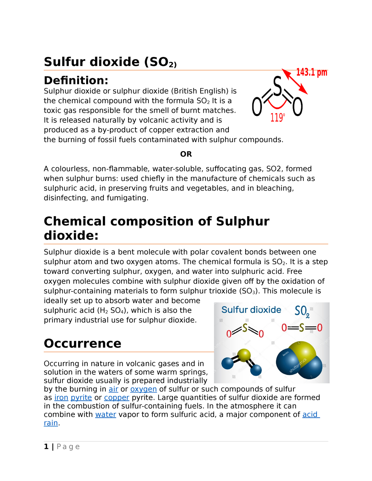 Reactions Of Liquid Sulfur Dioxide Sulfur Dioxide So2 Definition Sulphur Studocu