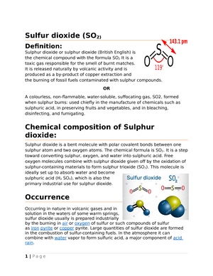 Reactions Of Liquid Sulfur Dioxide Sulfur Dioxide So2 Definition Sulphur Dioxide Or Sulphur Studocu