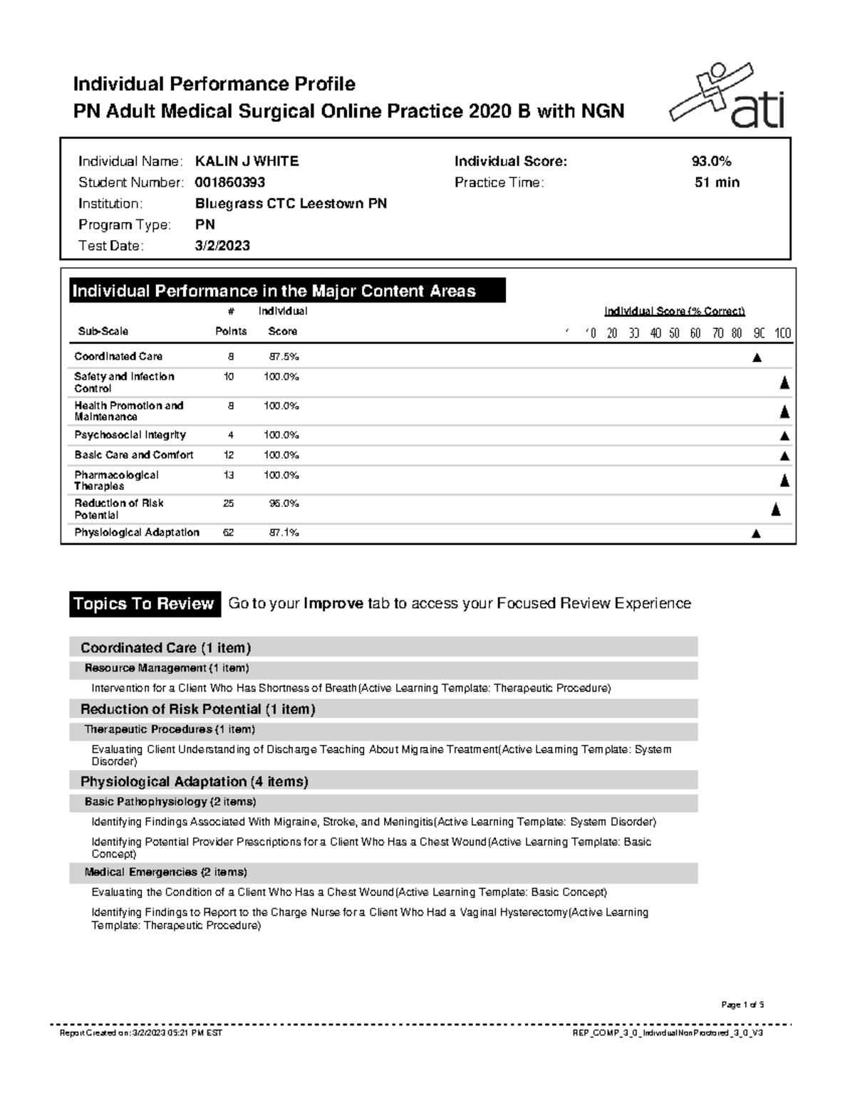 Report - Ati Remediation Notes - Individual Performance Profile PN ...