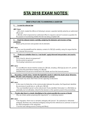 LAW2STA Notes - Entire course summaries from week one to week 12 ...