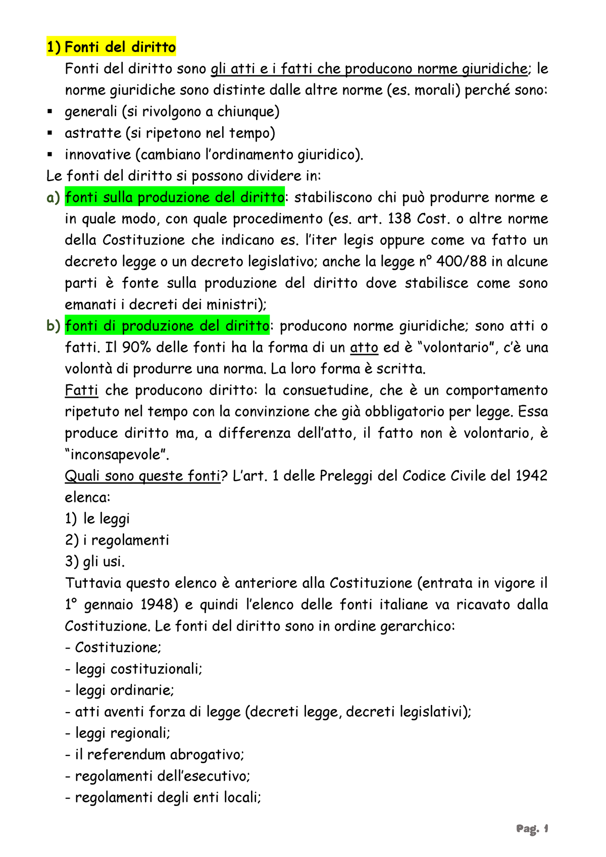 Domande Frequenti CON Risposte DIRITTO PUBBLICO - Fonti Del Diritto ...