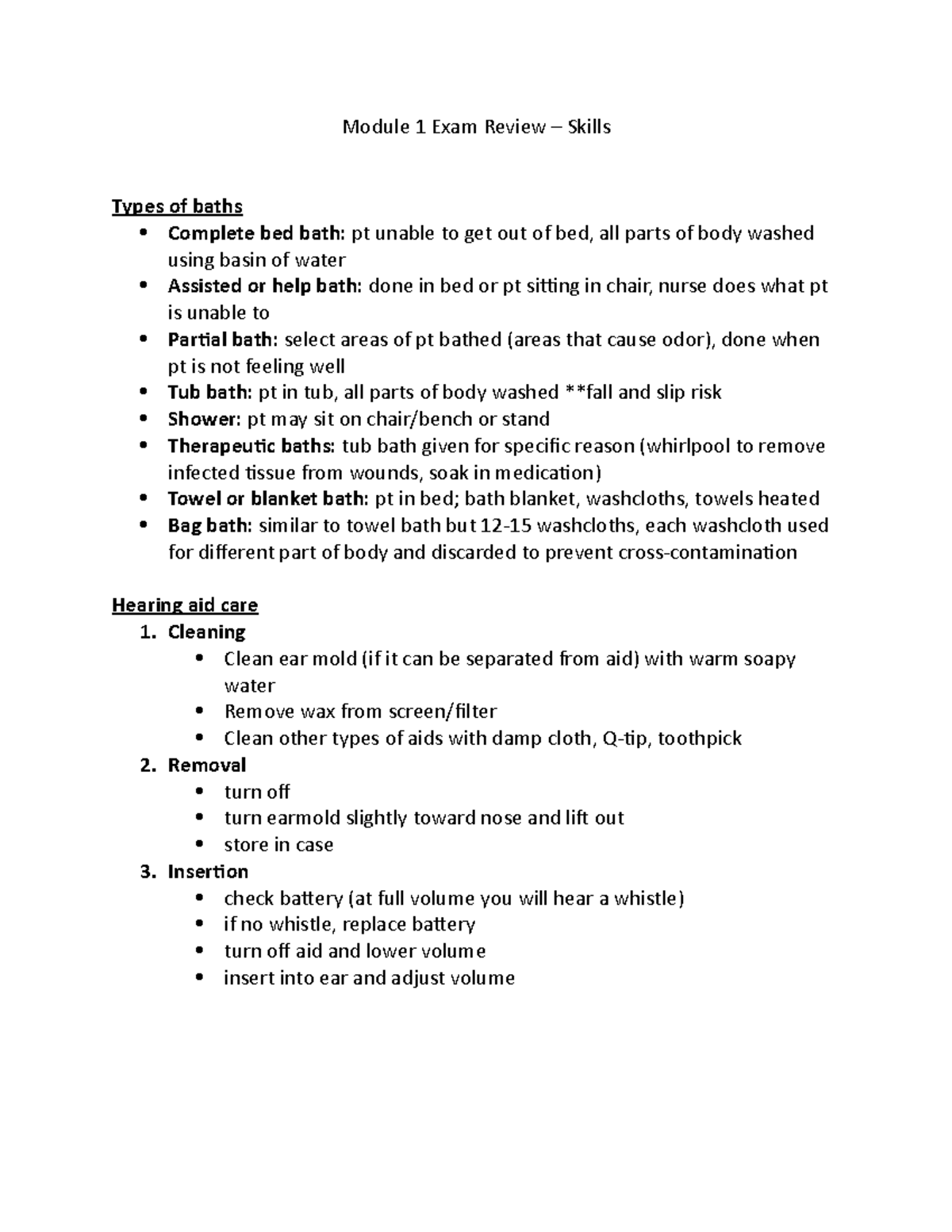 Module 1 Exam Review (skills) Module 1 Exam Review Skills Types of